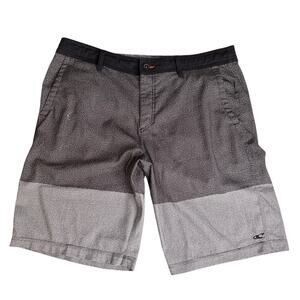 Oneill Hybrid Shorts Mens 36 Heather Gray Black Quick Dry Lightweight Surf Swim